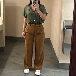 Aritzia effortless pant copper/foxfire brown - professionally hemmed for 5’6
